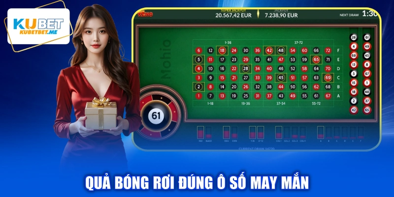 Quả bóng rơi đúng ô số may mắn